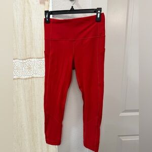 Red LuluLemon Capri Leggings